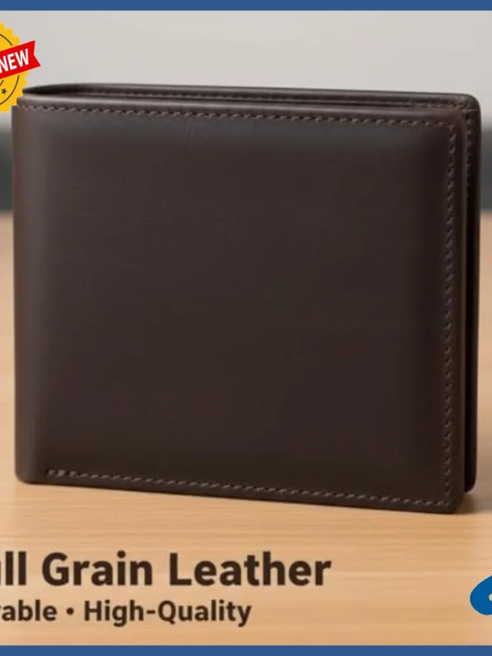 Men's RFID Blocking Bifold Wallet 12 Card Slots Full Grain Leather